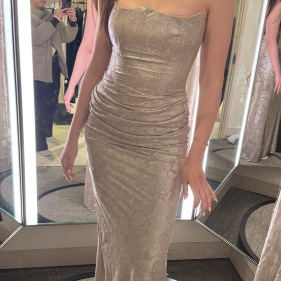 House of CB Persephone Strapless corset cocktail dress Gold size Med bigger cup - Picture 5 of 9